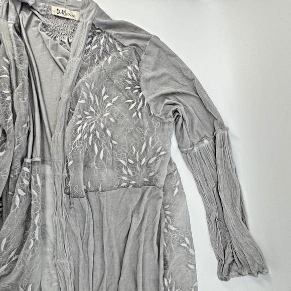 Women's Gray Lace Cardigan Size M Sheer Romantic Boho Goth Fairycore Cottagecore - Picture 6 of 8